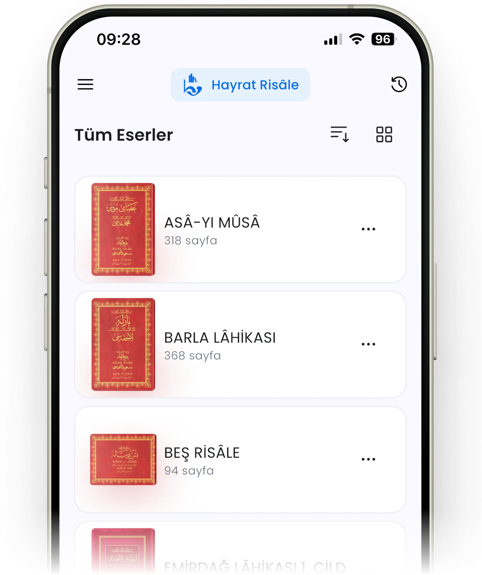 Hayrat Risale-i Nur mobil uygulama ekran görüntüsü